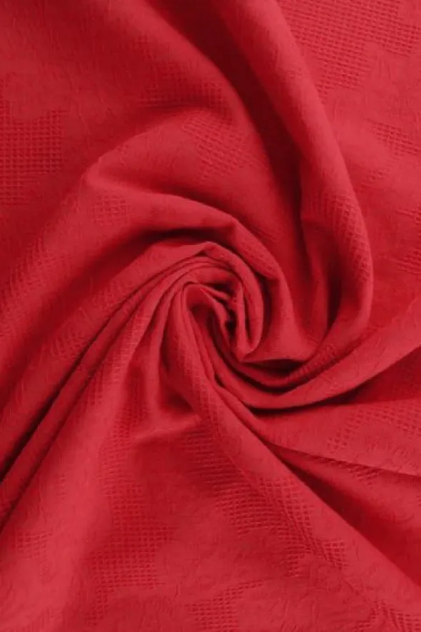 Cotton - Jacquard Roses - Red - 01