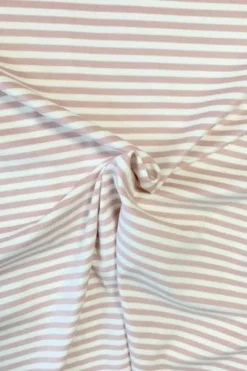 Cotton Jersey Brushed Stripes - Old Pink/White