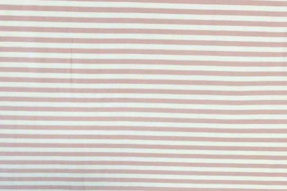 Cotton Jersey Brushed Stripes - Old Pink/White