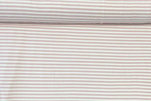 Cotton Jersey Brushed Stripes - Old Pink/White