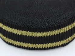 Elastiek - Ripple - Black/Golden Stripes - 60 mm