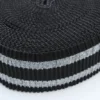 Elastiek - Ripple - Black/Silver Stripes - 60 mm