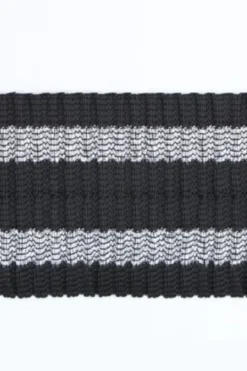 Elastiek - Ripple - Black/Silver Stripes - 60 mm