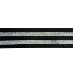 Elastiek Shimmer Lines - Black/Silver - 40 mm