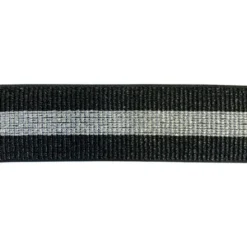 Elastiek Striped Sparkle - Silver/Black - 40 mm