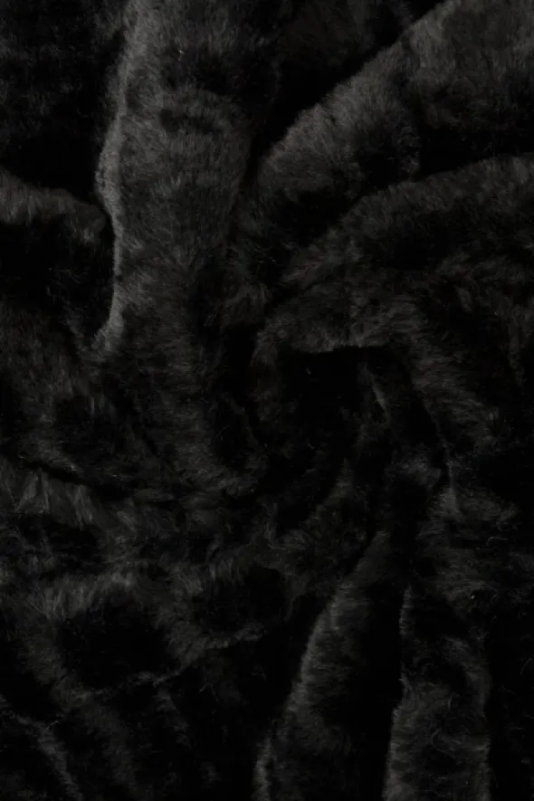 Faux Fur Stripes - Black