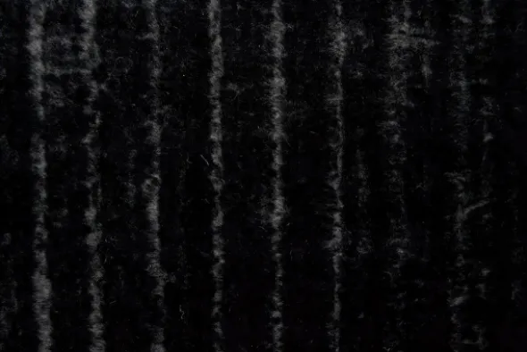 Faux Fur Stripes - Black