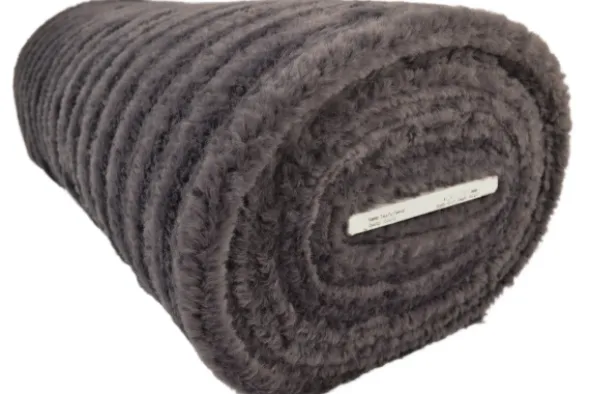 Faux Fur Stripes - Dark Grey