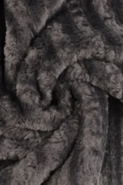 Faux Fur Stripes - Dark Grey