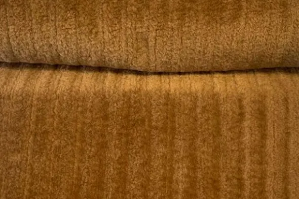 Faux Fur Stripes - Hazelnut