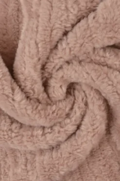 Faux Fur Stripes - Old Pink