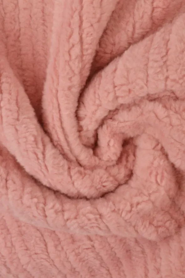 Faux Fur Stripes - Pink