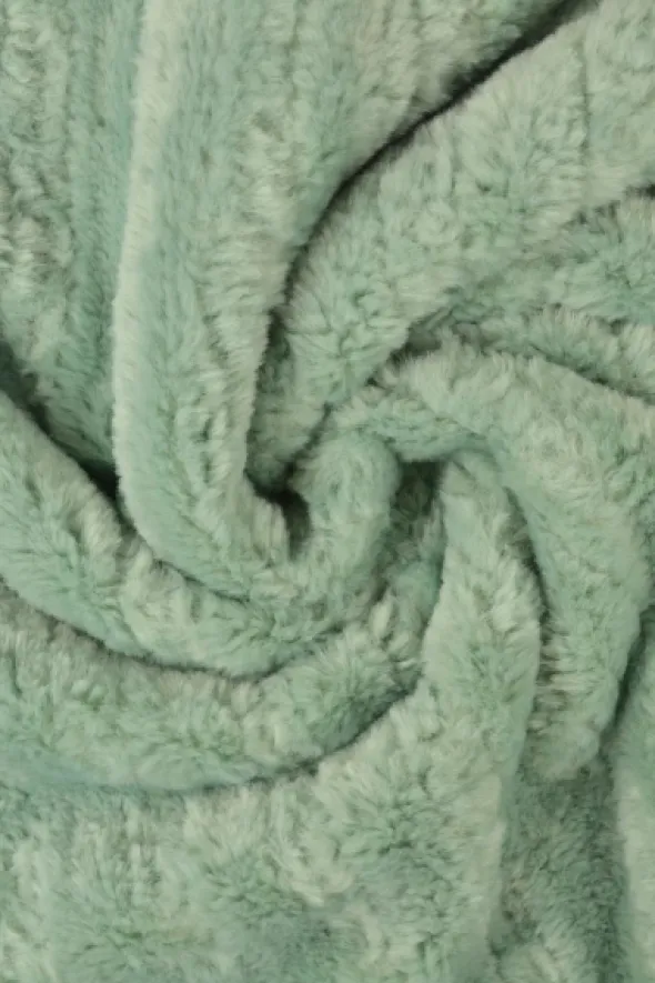 Faux Fur Stripes - Vintage Green