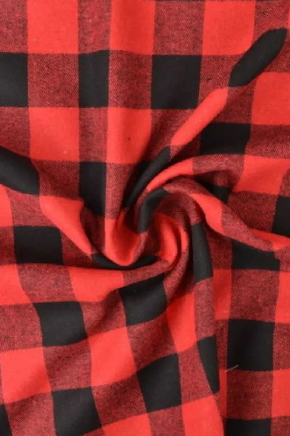 Flanel Ruiten Big - Bright Red/Black