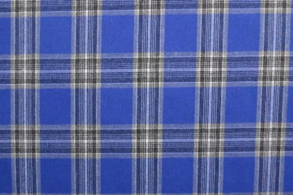 Flanel Ruiten - Bright Blue/Black/White