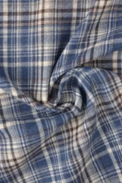 Flanel Ruiten - Brown/Off White/ Grey Blue