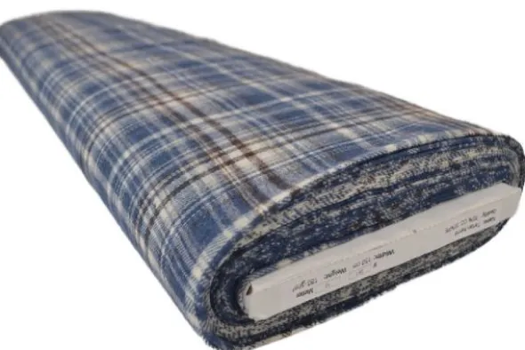 Flanel Ruiten - Brown/Off White/ Grey Blue