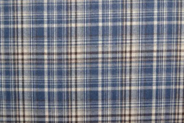 Flanel Ruiten - Brown/Off White/ Grey Blue