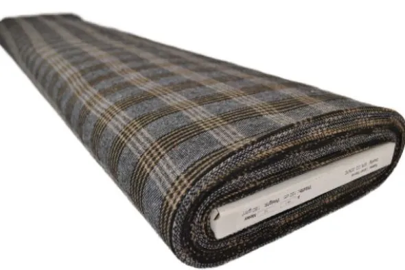 Flanel Ruiten - Camel/Black/White