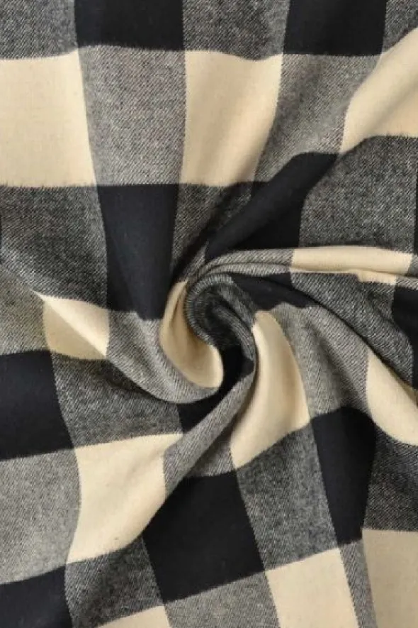 Flanel Ruiten - Creme/Black