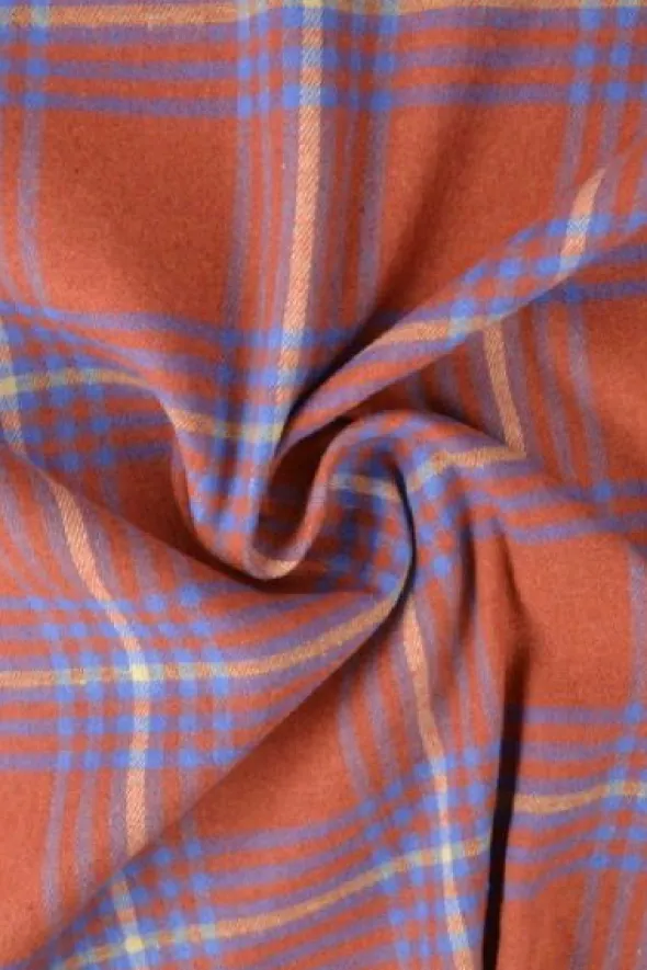 Flanel Ruiten - Lavender Blue/Rusty