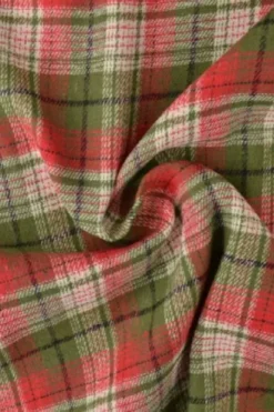 Flanel Ruiten - Mossgreen/Red/White/Black