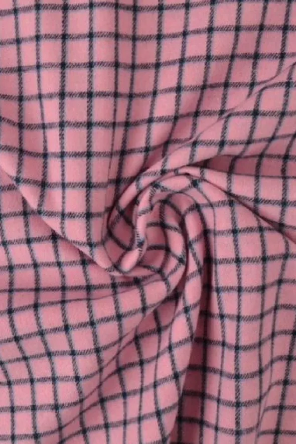 Flanel Ruiten Tiny - Pink/Light Blue/Black