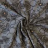 Fleece Print - Antracite Flowers on Grey