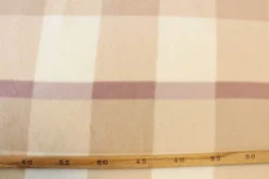 Fleece Print - Beige/White/Pink Squares