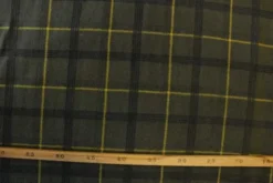 Fleece Print - Big Green Squares with Yellow