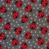 Fleece Print - Big Ladybugs on Dark Grey