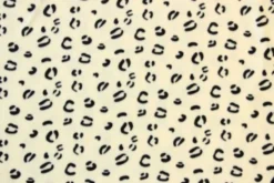 Fleece Print - Black Animal Spots on Off White