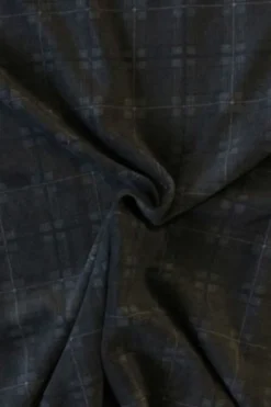 Fleece Print - Blue Squares Lines on Antracite
