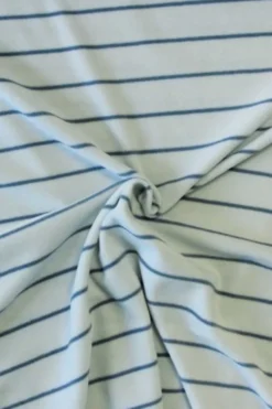 Fleece Print - Blue Stripes on Light Blue
