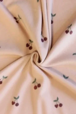 Fleece Print - Cherries on Old Pink