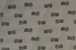 Fleece Print - Dark Grey Trucks on Grey