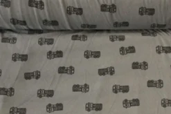 Fleece Print - Dark Grey Trucks on Grey