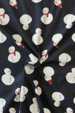 Fleece Print - Frosty the Snowman on Dark Blue