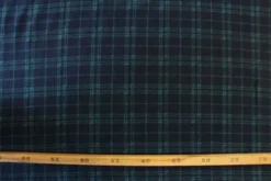 Fleece Print - Green Square Lines on Navy