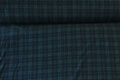 Fleece Print - Green Square Lines on Navy