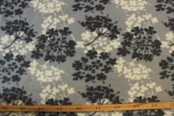 Fleece Print - Grey/White Hydrangeas on Grey