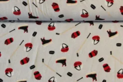 Fleece Print - Ice Hockey on Light Grey
