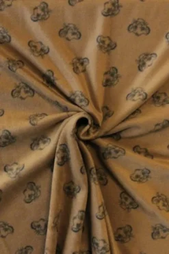 Fleece Print - Lion Head on Dark Ocher