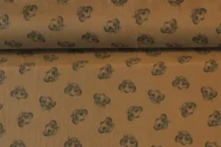 Fleece Print - Lion Head on Dark Ocher