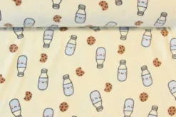 Fleece Print - Milk and Cookies on Creme