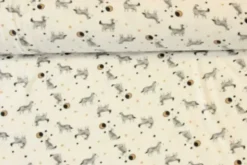 Fleece Print - Moon an Wolves on White