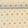 Fleece Print - Pink/Camel/Beige Hearts on Creme