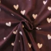Fleece Print - Pink Hearts on Bordeaux