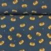 Fleece Print - Rugby Balls on Steelblue