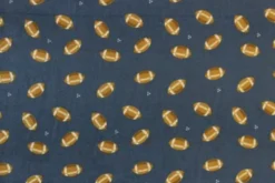 Fleece Print - Rugby Balls on Steelblue